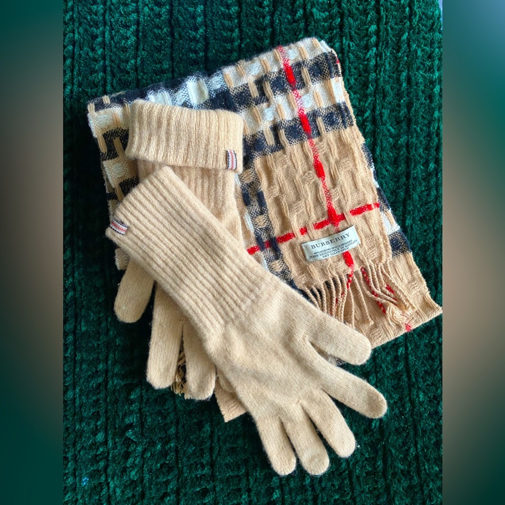 Burberry scarf and gloves